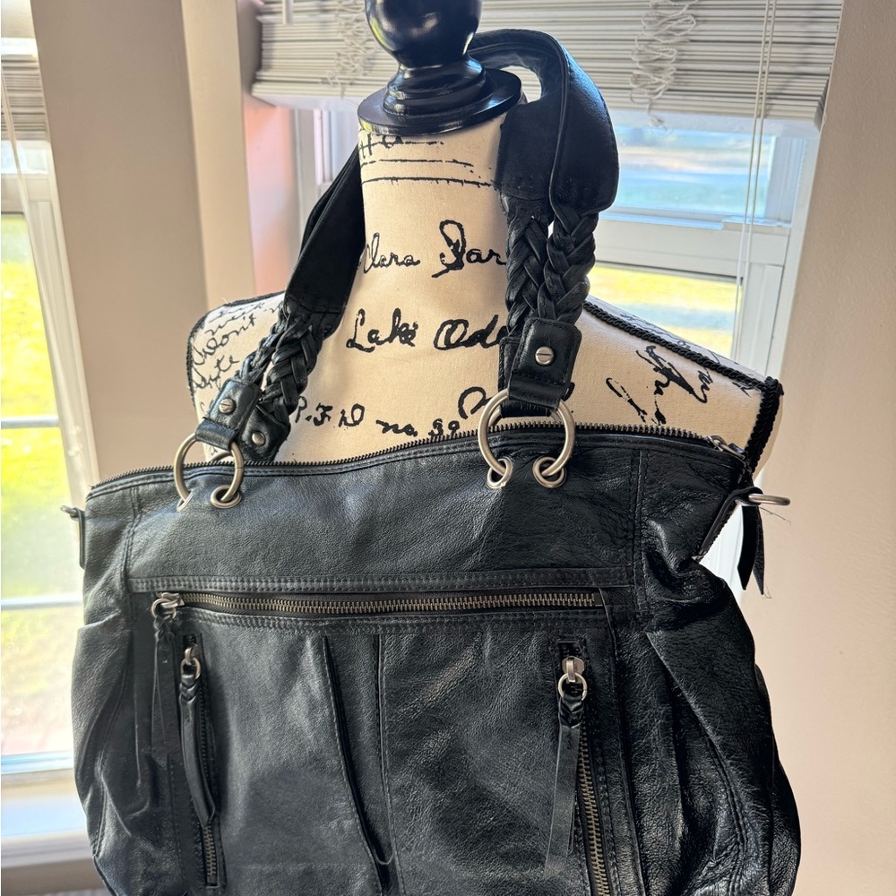 Black Leather Shoulder Bag